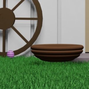 脱出ゲーム「FunEvents」春の庭にあるイースターエッグとかごの画像
