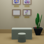 脱出ゲーム「静寂」の部屋1の初期画面