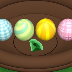 脱出ゲーム「FunEvents」緑色の宝石の場所を示す卵の入ったかごの画像