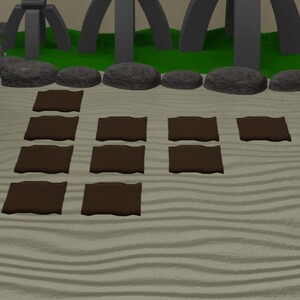 脱出ゲーム「静寂」の、庭3の置き石のヒント画面
