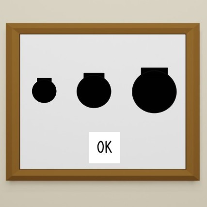 脱出ゲーム「いつもの日々」攻略:部屋4の額縁ボタンを押す順番(中・小・大・中・大)の答え