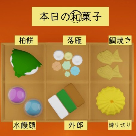 脱出ゲーム「庵」[庭１]の「本日の和菓子」の箱の画像