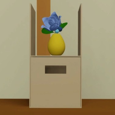脱出ゲーム「庵」[部屋３]の小物入れとその上の花瓶ズーム画像