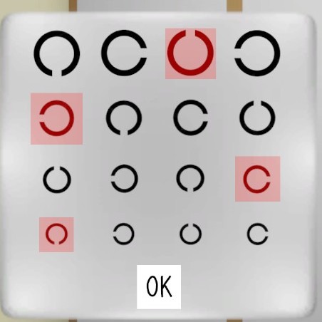 脱出ゲーム「庵」[部屋３]の小物入れにあるギミックパネルの拡大画像