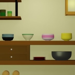 脱出ゲーム「庵」[部屋３]の小物入れにあるギミックパネルのヒントとなる抹茶茶碗の画像